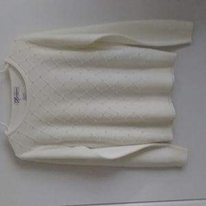Woman's sweater white with pearls size Large